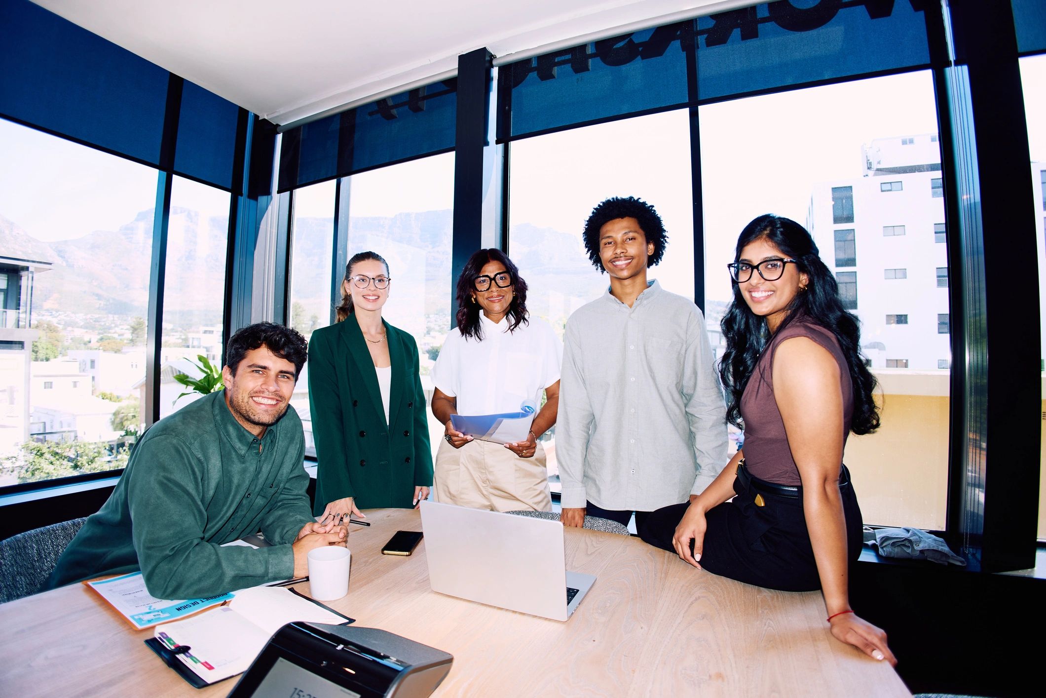Professional team meeting in a modern office