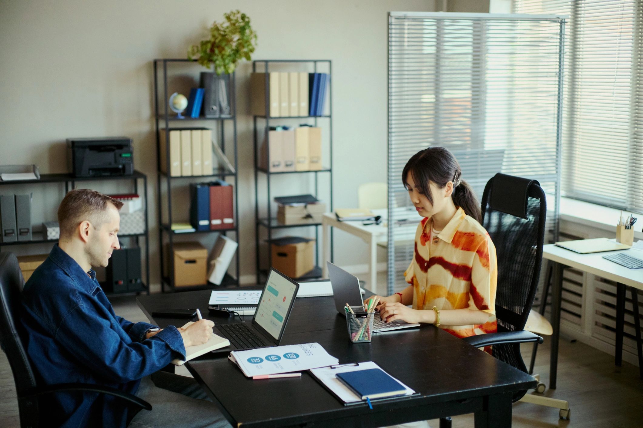 Marketing team producing digital content together